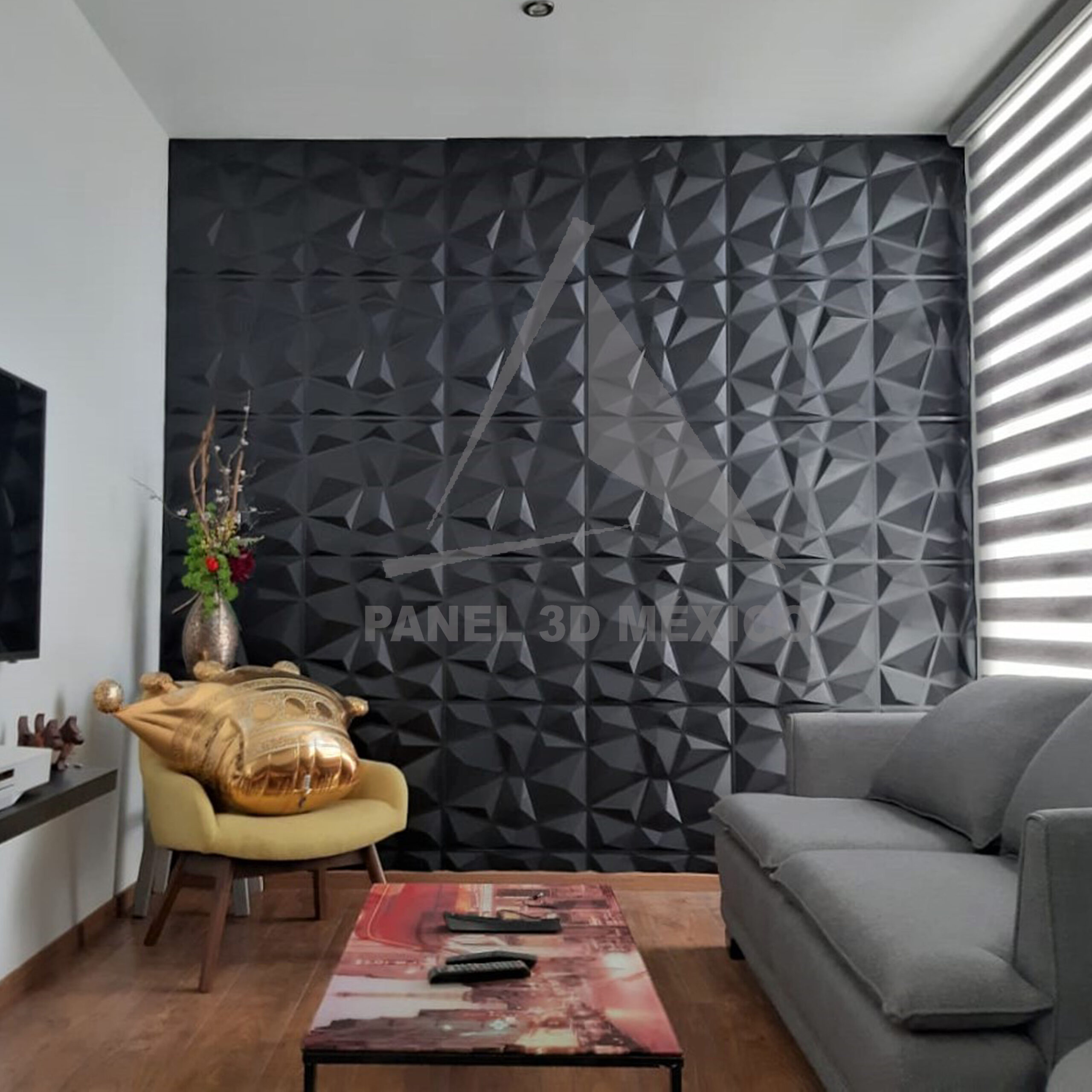 Panel decorativo 3D Mod. Diamante Negro – Paneles Decorativos 3D para Muros